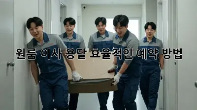 원룸 이사 용달, 효율적인 예약 방법!